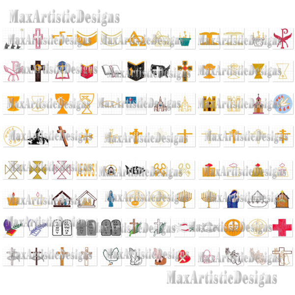 Más de 260 patrones de bordado de decoración religiosa Diseños de bordado a máquina