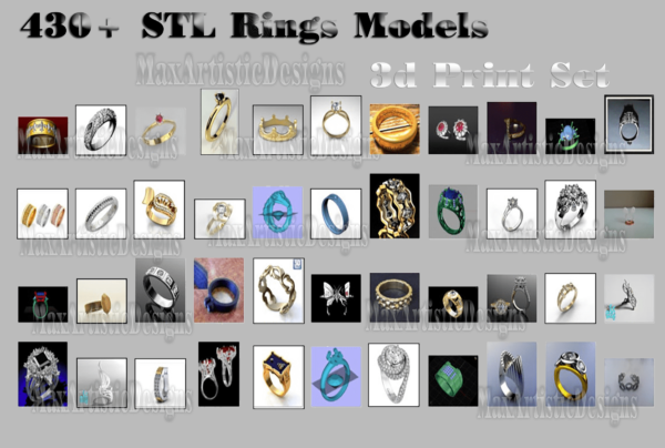 430+ 3d stl anelli modelli gioielli stl per stampante router cnc artcam aspire