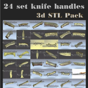 Set 24 manici per coltelli Modelli 3D STL per la decorazione di mobili stl bassorilievo per cnc formato STL