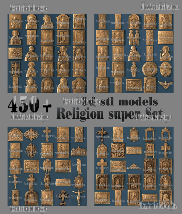 3d stl models 200+ pcs religion angels catalocism set para enrutador cnc artcam aspire vcarve pro