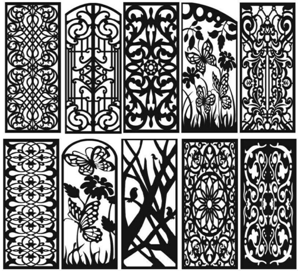 10 cnc vector dxf cdr decor doors panels for plasma laser router cut ai art file tested download