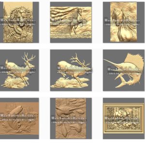 Más de 60 modelos 3d stl - "colección de animales" para cnc relief artcam 3d printer aspire