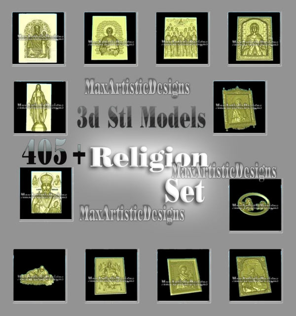Más de 450 modelos stl 3d: religión establece iconos para el enrutador cnc artcam aspire cut3d vcarve cnc router