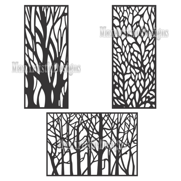20+ tree shaped panels for plasma laser/water jet, finest cnc router vectors in dxf and cdr digital download