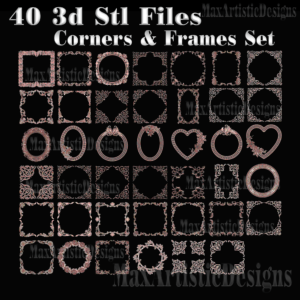 40 pezzi 3d stl angoli/telai modelli impostati per il download di stampanti cnc artcam rilievo