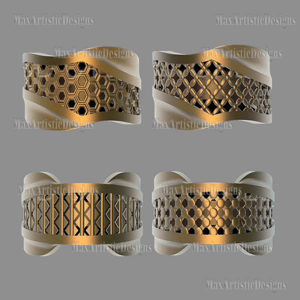 gioielli stl 12 pezzi file di stampa 3d gioielli oro argento "anelli" design set per stampanti cnc