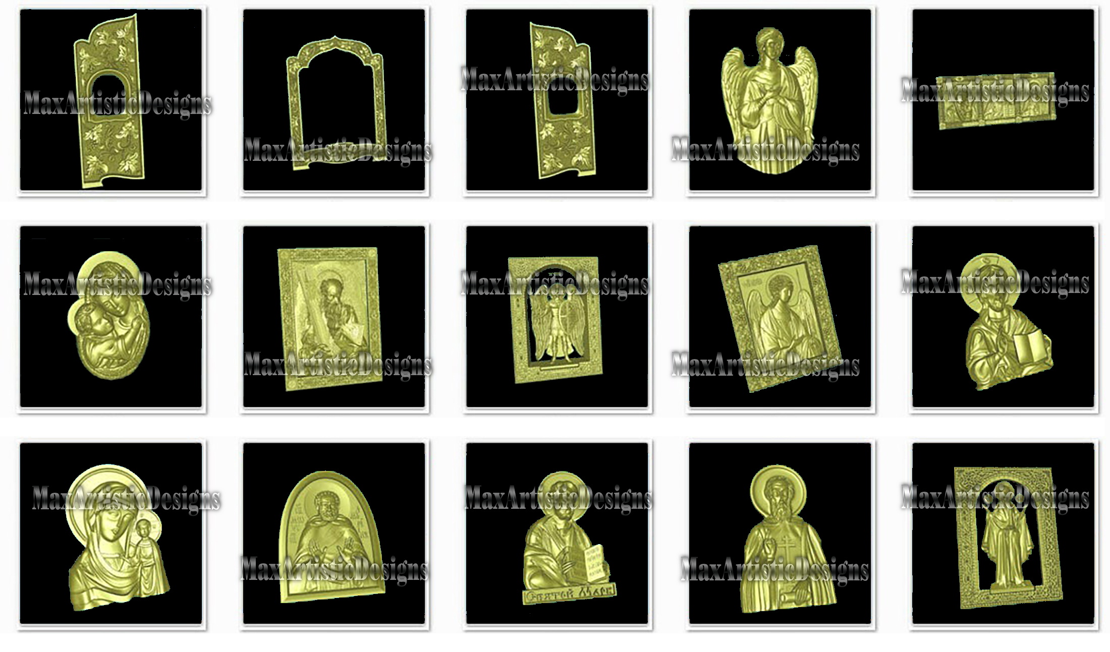 Oltre 450 modelli stl 3d – set di icone di religione per router cnc artcam aspire cut3d vcarve router cnc