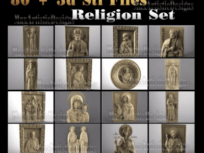 Oltre 80 file stl 3d religiosi per incisione router, stampante 3d e vectric artcam