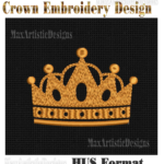 crown embroidery pattern digital dst, exp, hus, jef, pes, vp3,vip, xxx formats