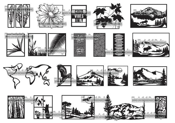 150+ pack decoration for wall in dxf-cdr file formats for plasma laser cut cnc vector