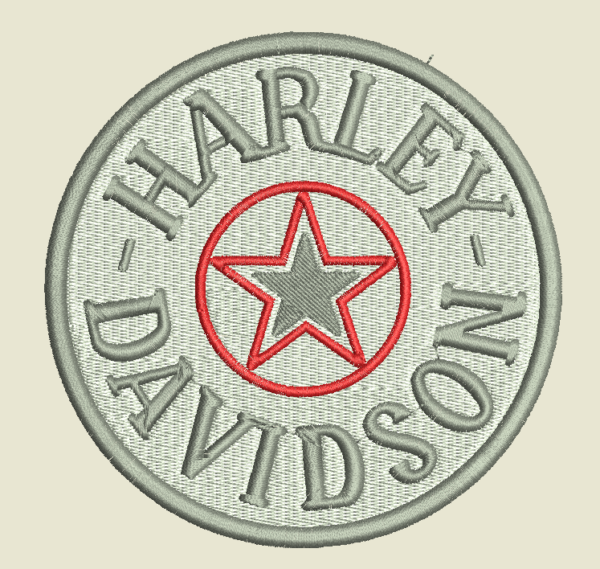 Disegno del ricamo del logo Harley Davidson in pes hus cucire 14 pezzi