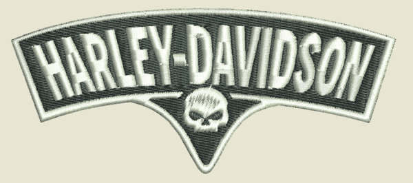Disegno del ricamo del logo Harley Davidson in pes hus cucire 14 pezzi
