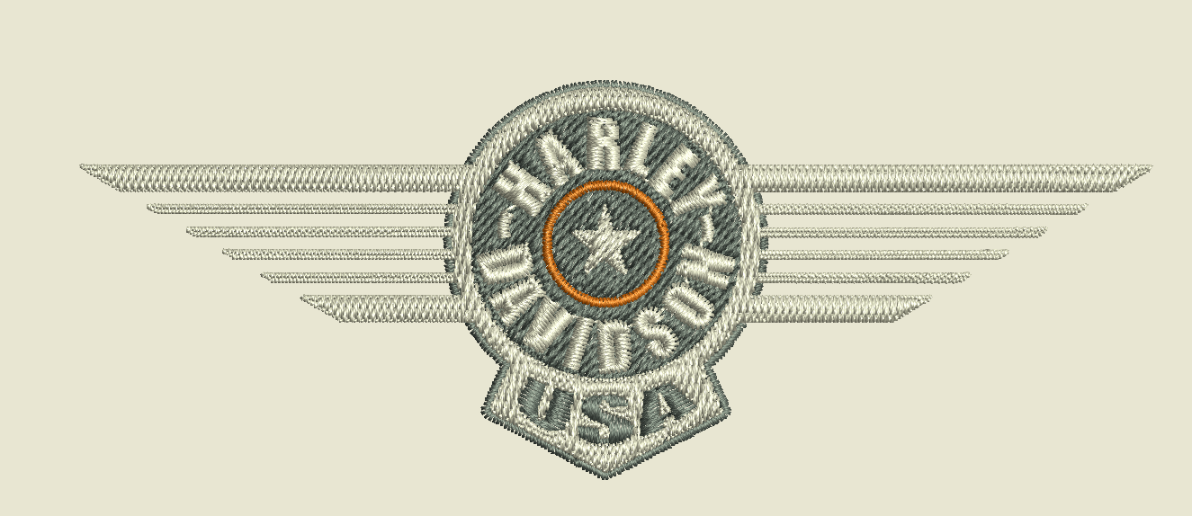 Motif de broderie logo Harley Davidson en pes hus sew 14 pcs