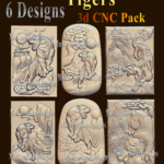 4+ 3d stl tiger models stl basrelief for cnc router, 3d printer, artcam, aspire digital download