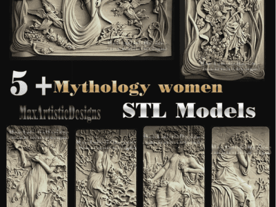 6 unidades 3d STL modelo mujeres mitología para enrutador CNC impresora 3D Artcam Aspire Bas Relief_Wall Decor Relief