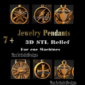 8 medallas 3d stl para impresión de joyas en formato 3d stl para descarga digital de impresoras 3d