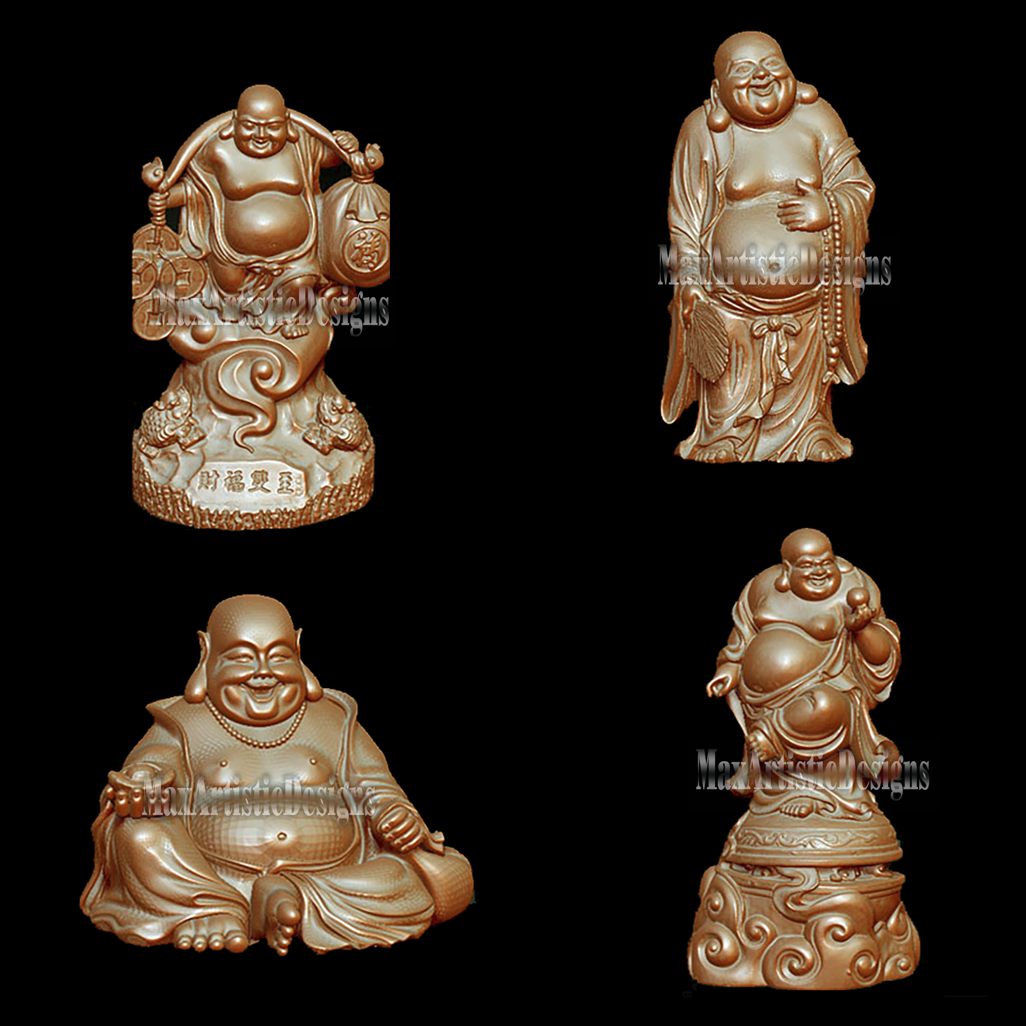 15 modelli di buddha 3d in formato stl per la stampa 3d/rilievo stl seduto in piedi maitreya buddha download digitale