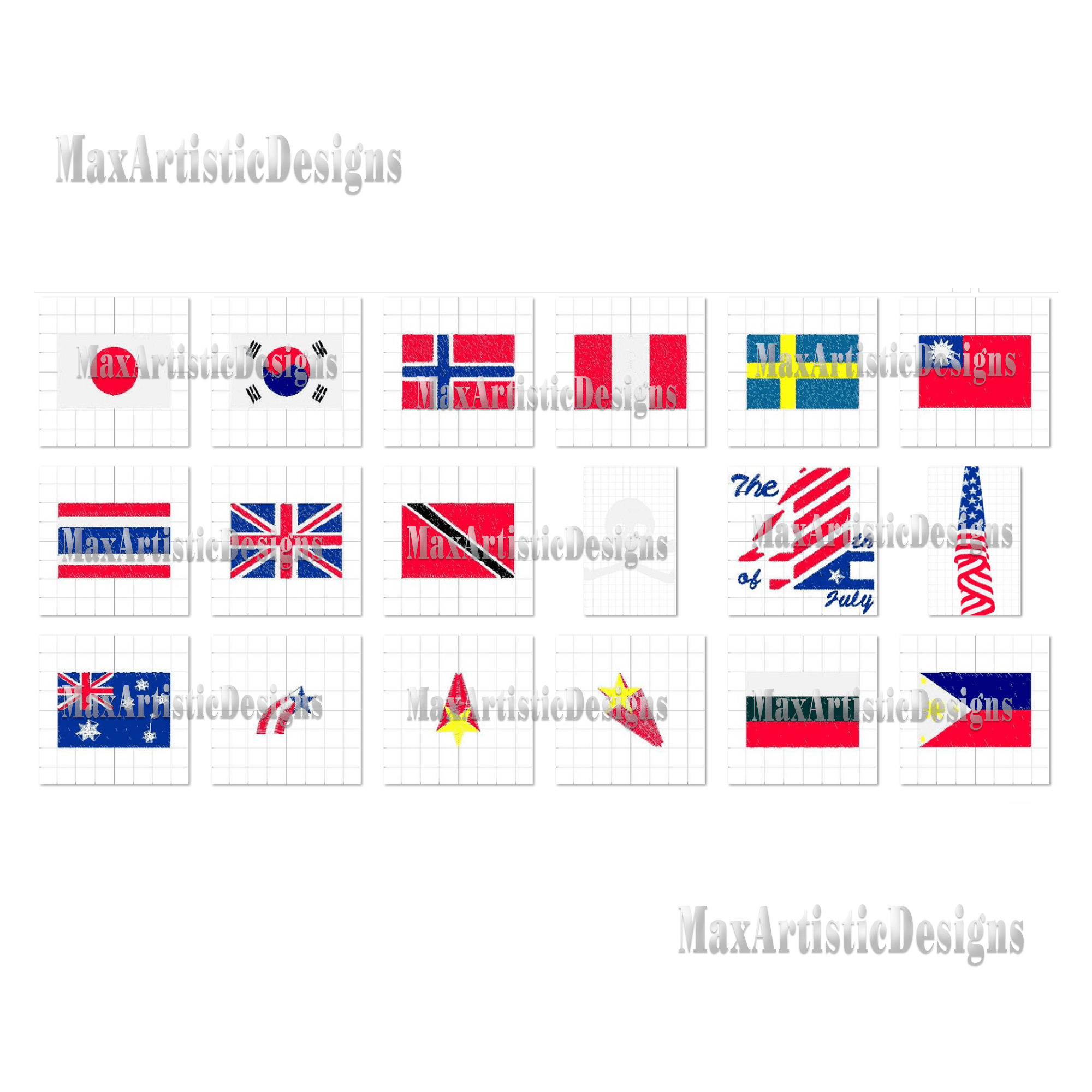 166 drapeaux de pays/drapeaux artistiques usa kit de broderie fichiers format pes télécharger