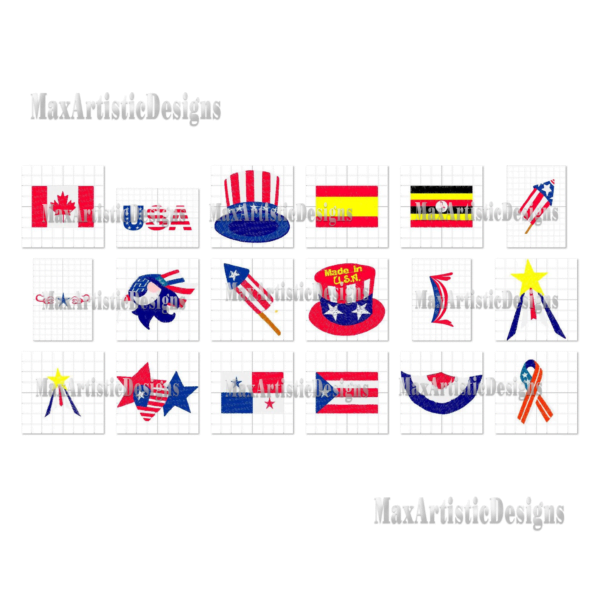 166 drapeaux de pays/drapeaux artistiques usa kit de broderie fichiers format pes télécharger