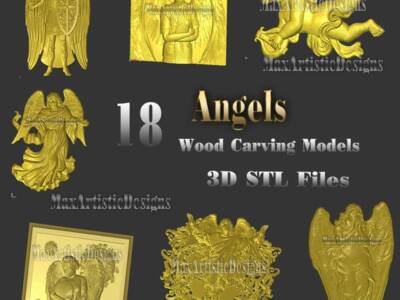 18 fichiers de religion d'ange stl 3d pour la gravure gravée sur une machine de routeur cnc
