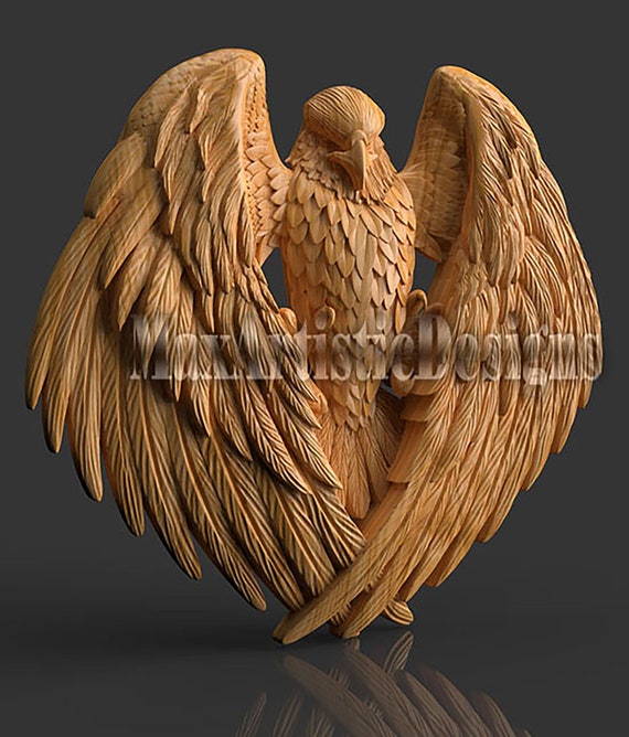 7 eagles/1 owl/ 1 stork 3d stl files set for cnc router machines wood working