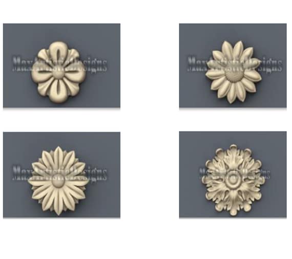 35+ Roses decor set 3d STL files for cnc cavring routers - Download